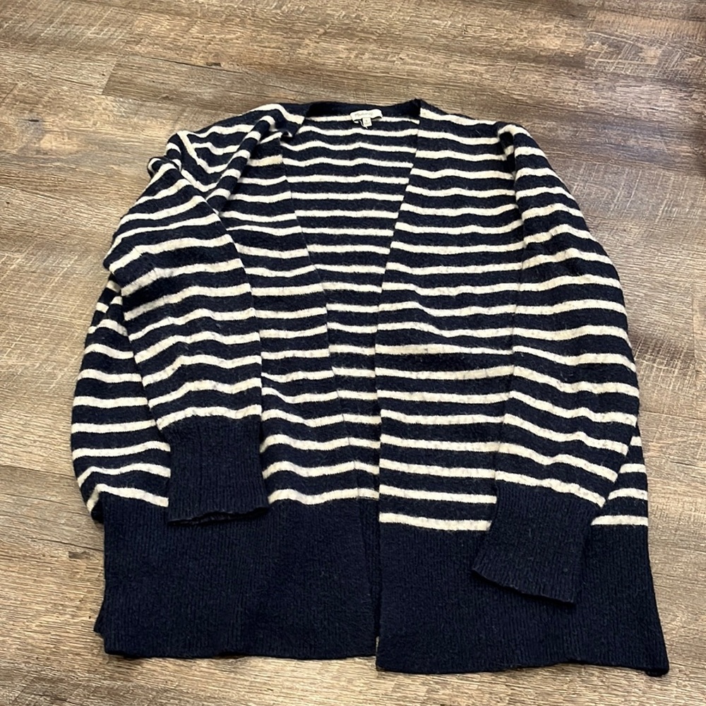 Madewell blue & white stripped cardigan.